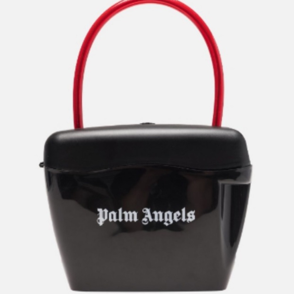 ❤️ Authentic Palm Angels Black Mini Bag with Red Handles ❤️